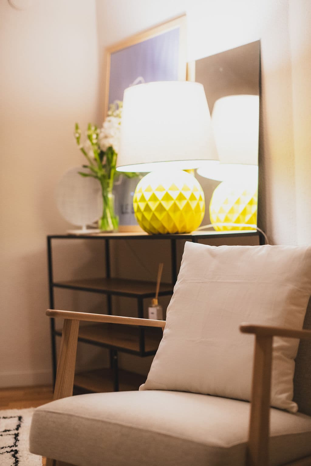 Treatment Room — armchair and lamp detail